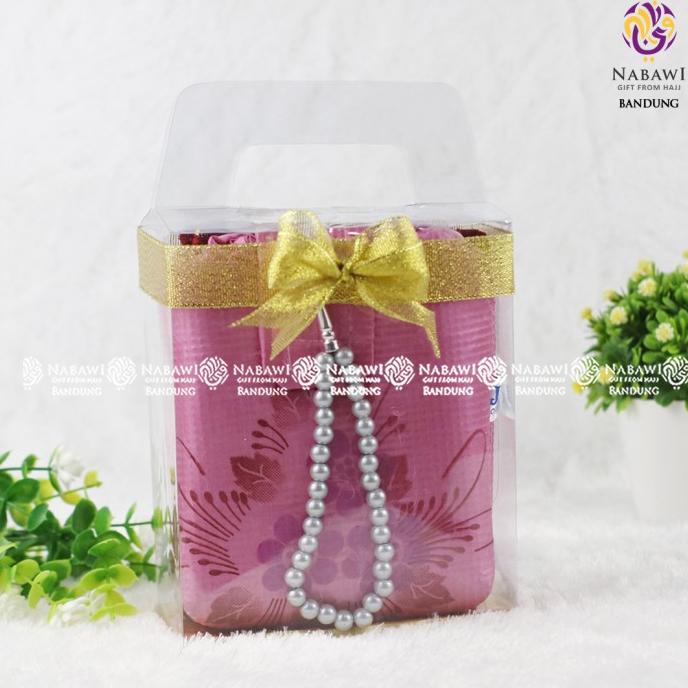 Parcel Mukena Parasut Lukis + Sajadah Sujud Mini Oleh Oleh Haji Umroh