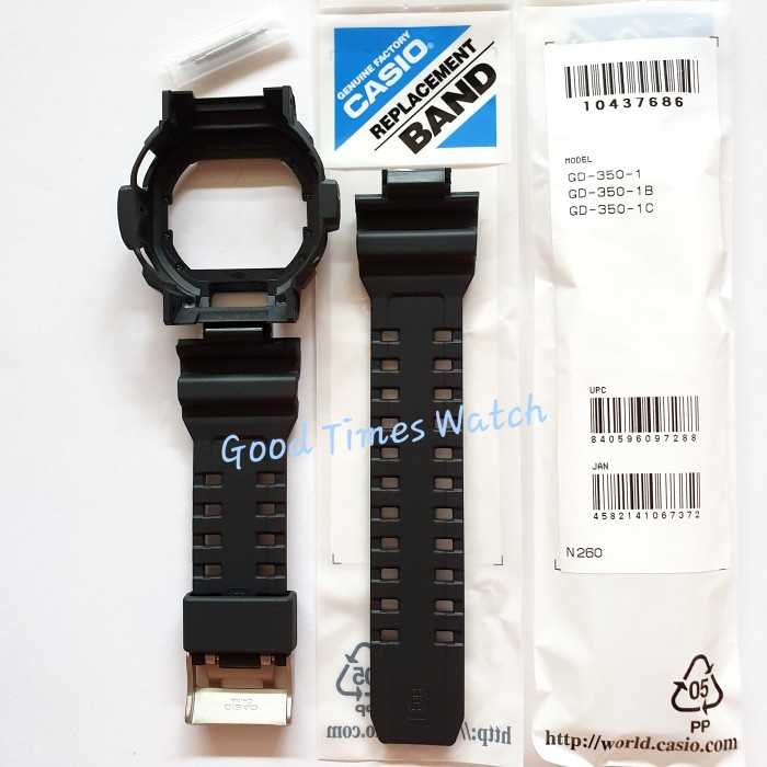 DISKON SPESIAL PAKET STRAP BEZEL G-SHOCK GD-350-1B GD 350 CASIO ORIGINAL TERLARIS