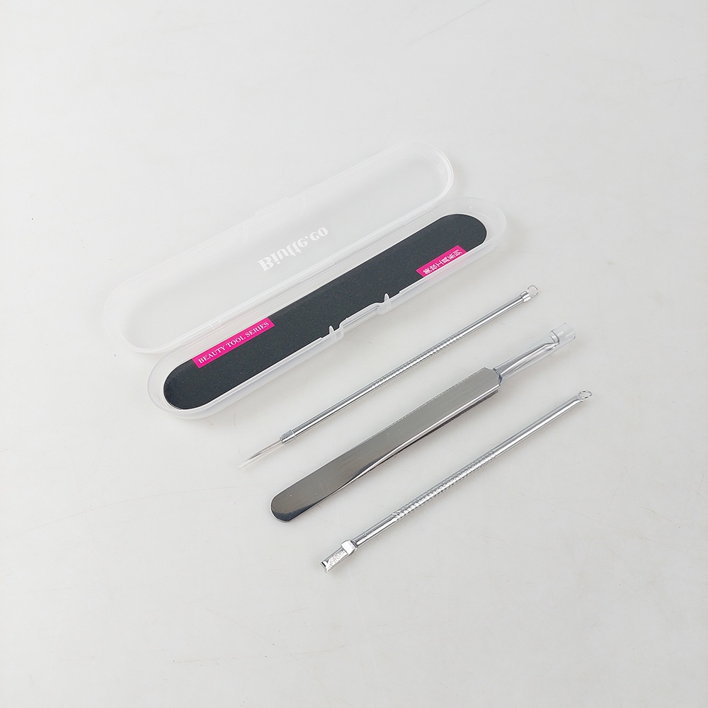 BISA COD | Alat Perlengkapan Komedo Jerawat Blackhead 3 PCS - Silver