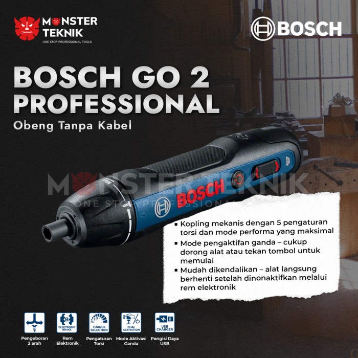 Terlaris Obeng Elektrik Bosch Obeng Baterai Go2 Portable Cordless Screwdriver