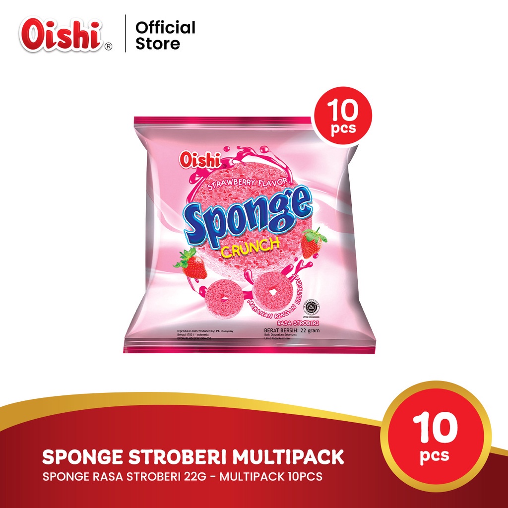 

Oishi Sponge Crunch Stroberi Renceng 22g