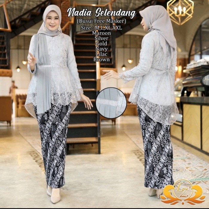 setelan kebaya wanita modern/set kebaya slendang/kebaya remaja