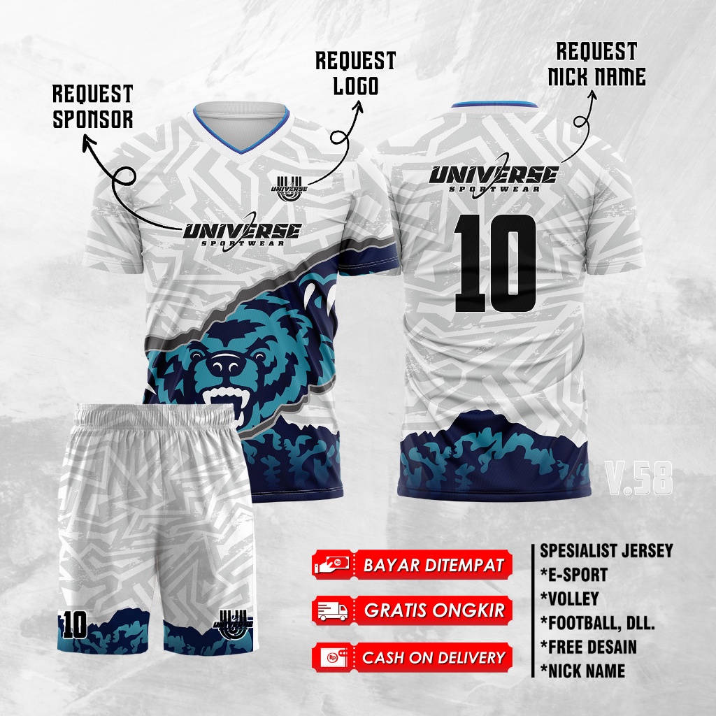 Jersey futsal baju bola jersey bola jersey futsal custom baju futsal anak jersey futsal full printin