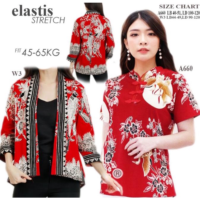 Baju Cheongsam Merah Atasan Imlek Wanita