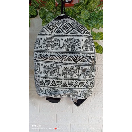 TAS RANSEL KANVAS MOTIF