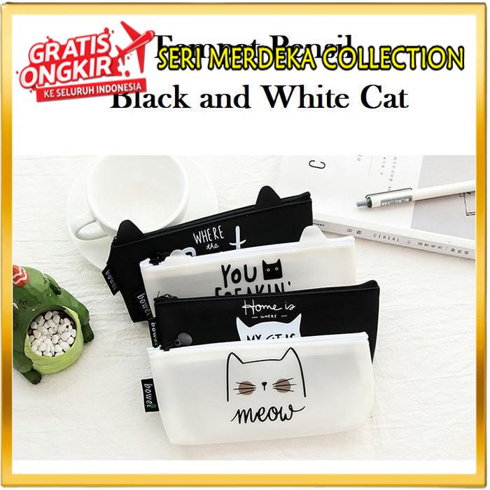 

TEMPAT PENSIL BLACK AND WHITE CAT / TEMPAT KOSMETIK HEMAT