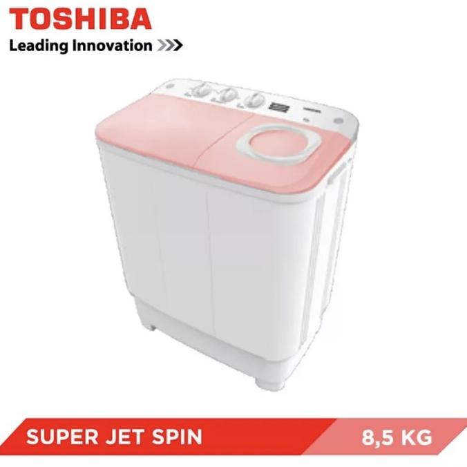 TOSHIBA Mesin Cuci 2 Tabung 8,5 kg VH-H95MN (WR) PINK Garansi Resmi