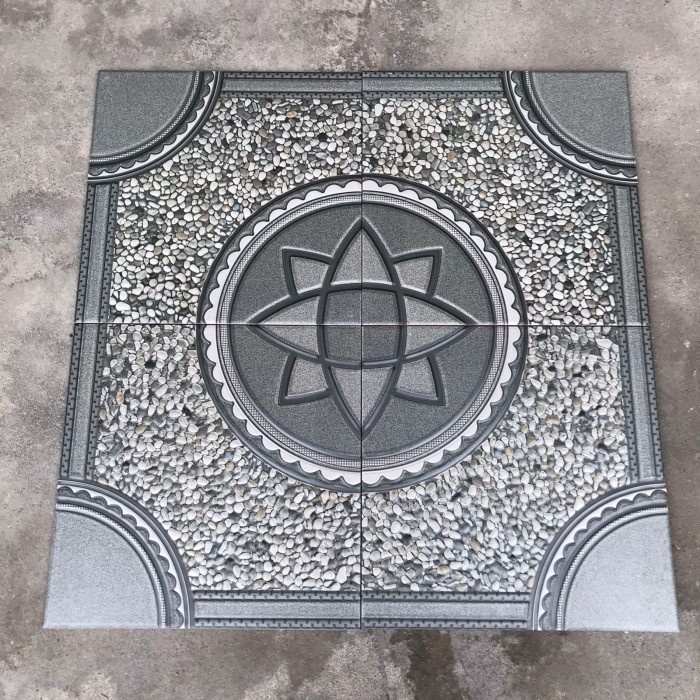 DISKON SPESIAL KERAMIK 40X40 DECOR ABU ABU / KERAMIK KASAR TERAS MOTIF BATIK BATU TERMURAH
