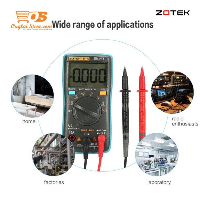 HOT SALE MULTITESTER DIGITAL ZT102 AVOMETER ZOTEK ZT 102 MULTIMETER ZT-102 ORI TERBARU