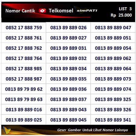 nomor simpati cantik 4g LTE dari Telkomsel mudah di ingat