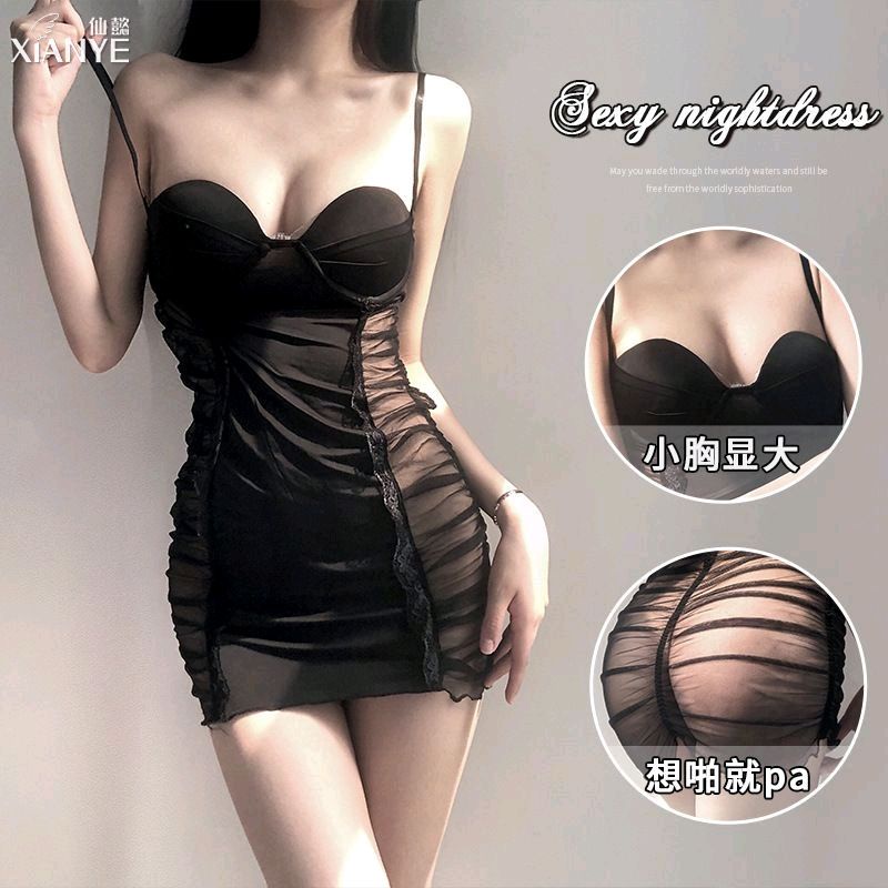 Bodycon Dress Renda Sexy Mini Lingerie Dress Ketat Transparan