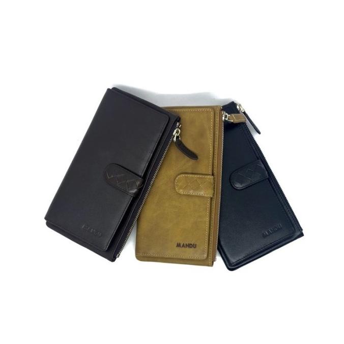 Dompet Panjang Kulit Pria Dan Wanita Merk Mandu Plus Kancing
