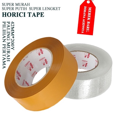 

Top Sale MEREK HORICI ASLI MURAH SUPER CLPER 42mmx200Y LAKBAN BENING DAN COKLAT HORICI TAPE
