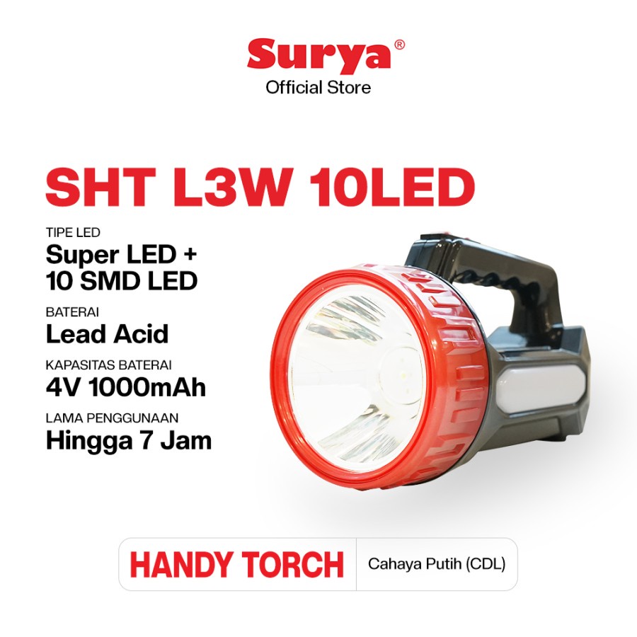 Senter Surya SHT L3W 10 LED Super Terang