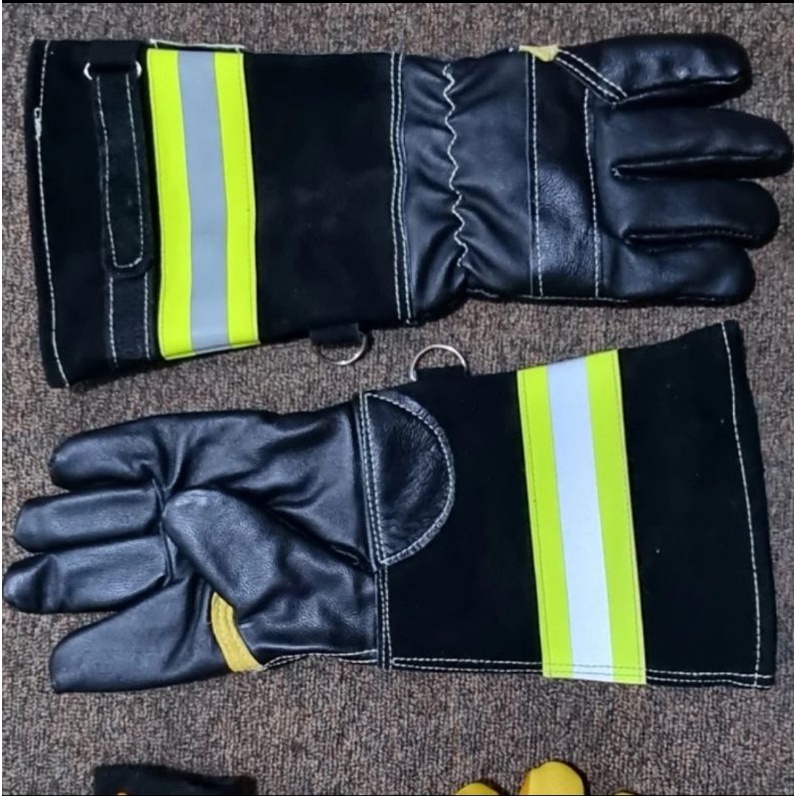 Long Leather Fireman Gloves - Sarung Tangan Petugas Pemadam (Damkar) Kulit Panjang