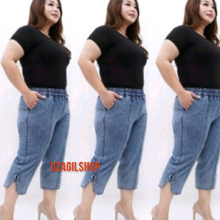 [Terkece Se-RI] Celana jeans wanita 7/8 denim jumbo pendek jins cewek kekinian