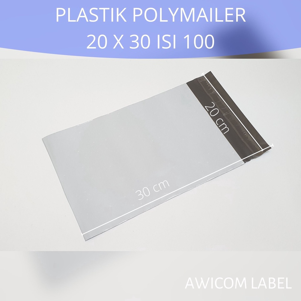 

Ready stock 20x30 POLYMAILER PUTIH Plastik Packing ukuran 20 x 30 cm isi 100 AA8