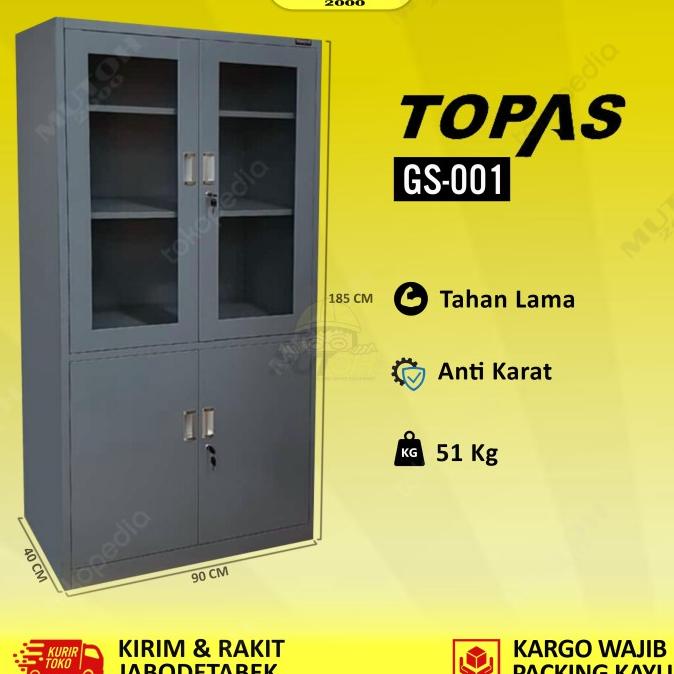 

Lemari Arsip Lemari Besi Filling Cabinet 2 Kaca 2 Besi Topas Gs-001 Berkualitas