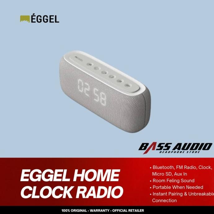 Eggel Home Clock + Fm Radio + Micro Sd Card Portable Bluetooth Speaker Kulitkuacistore