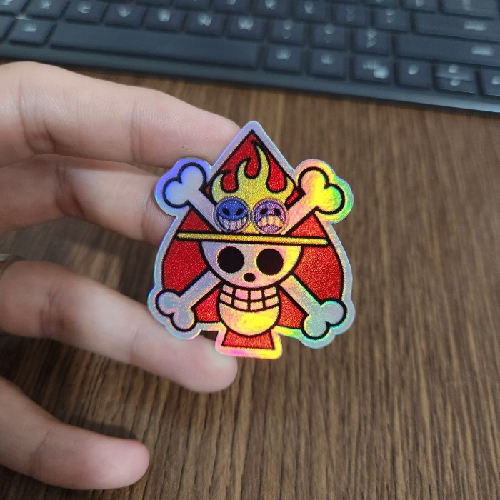 

Sticker Hologram Anime - PSH1802 - One Piece - Logo Ace