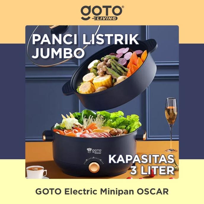 Goto Oscar Panci Listrik Elektrik Fry Pan 3L Goreng Kukus Serbaguna