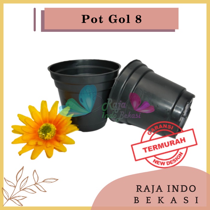 MUST HAVE 1200PCS POT 8 CM HITAM MERK GOL POT BUNGA 8CM PLASTIK VAS BUNGA KECIL TERMURAH