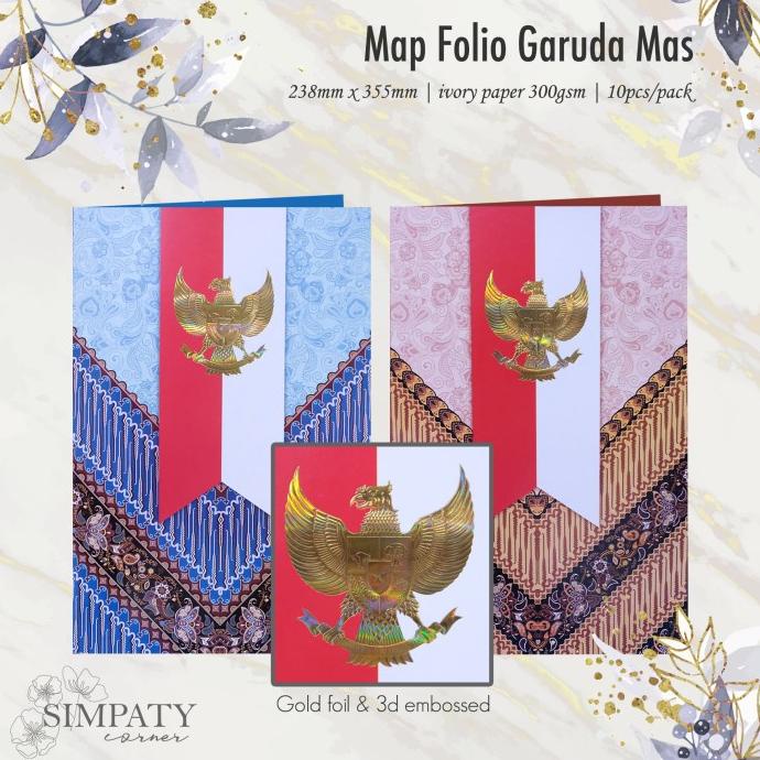 

map kertas / stopmap / Stop Map folio motif batik Garuda Indonesia