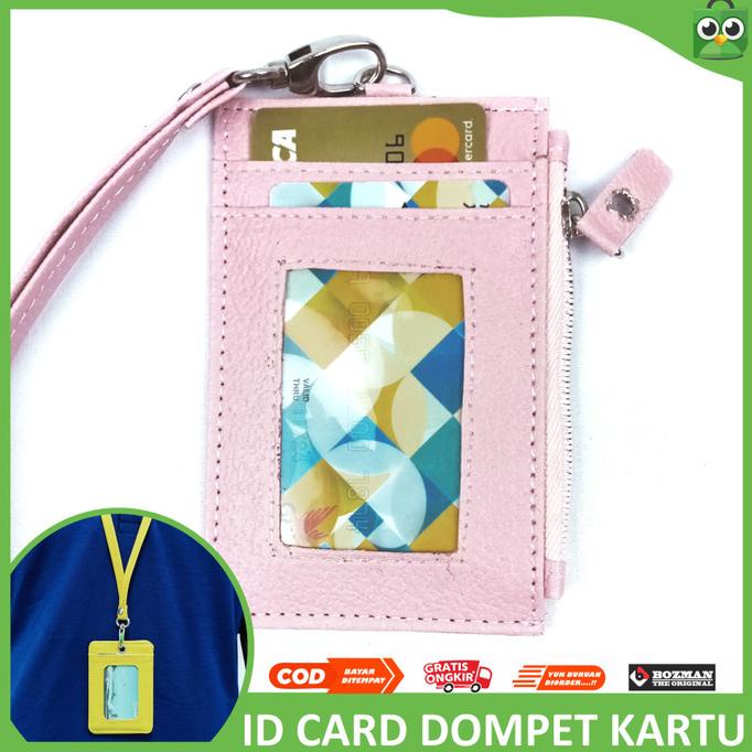 

Lanyard ID Card NameTag Resleting Dompet Card Holder Kulit PU Leather