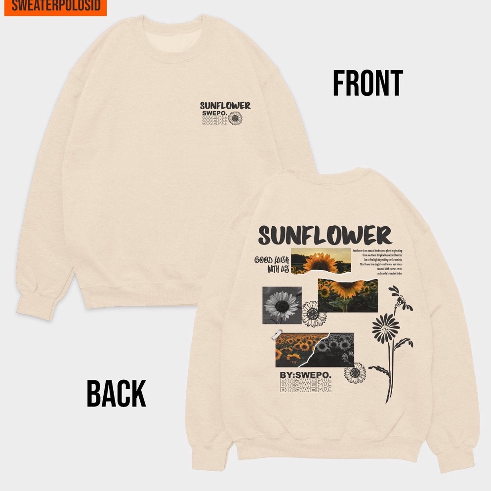 MURAH BANGET. SWEPO Basic Sweater Sunflower SWEPO M-XXL (Pria & Wanita) SW13