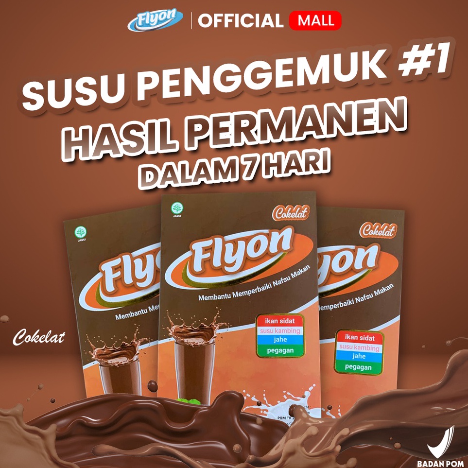 

Realpct Susu Flyon COKLAT Susu Penggemuk Badan Dan Penambah Nafsu Makan Original Vitamin Penggemuk Badan Herbal