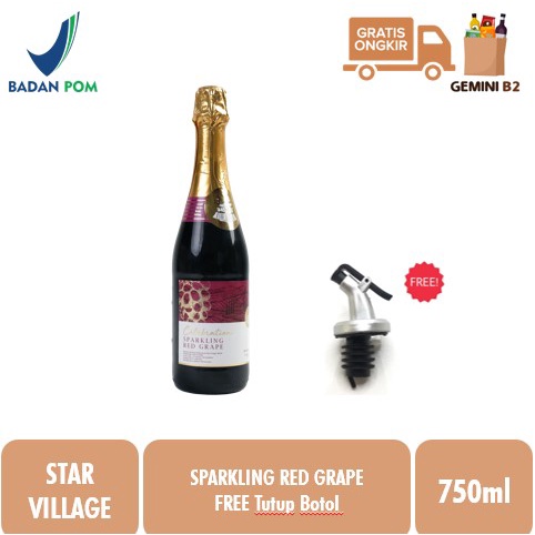 

[FREE TUTUP BOTOL] Star Village Sparkling Red Grape 750ML Jus Anggur Soda