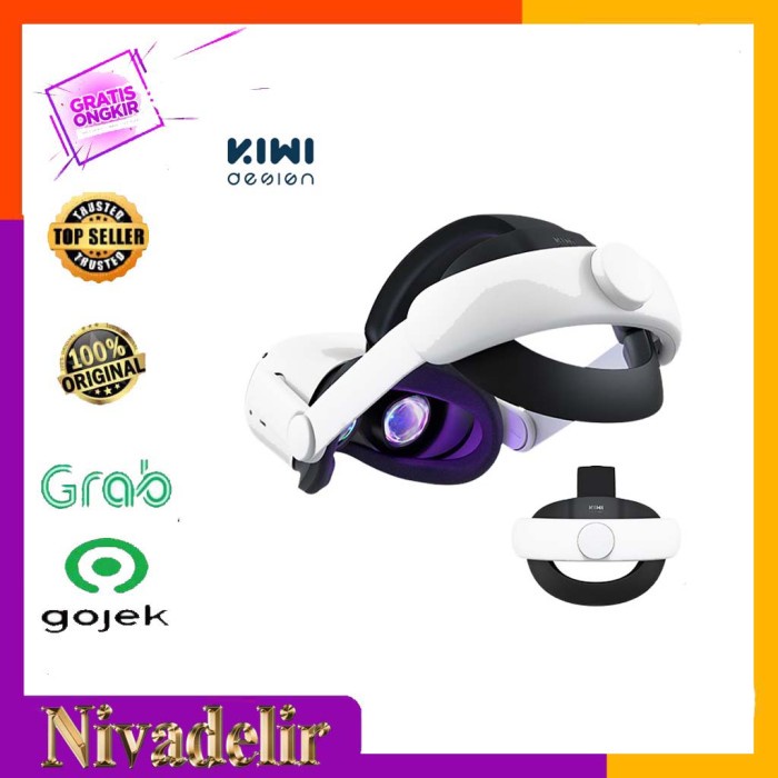 Avr Kiwi Design Adjustable Soft Pu Leather Elite Strap For Oculus Quest 2