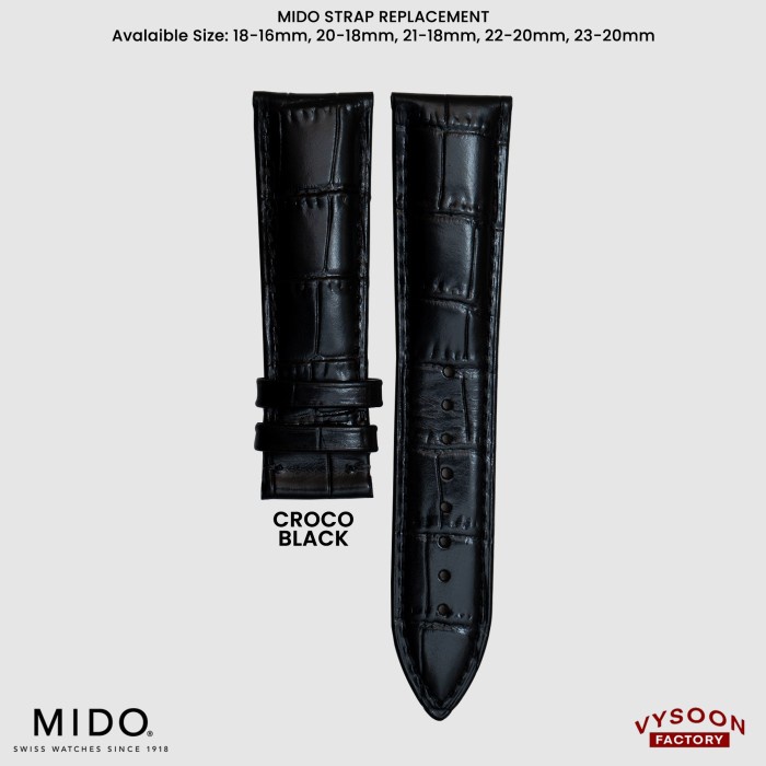 Tali Jam Tangan Strap Leather Jam Kulit Mido 18Mm 20Mm 21Mm 23Mm Terlaris