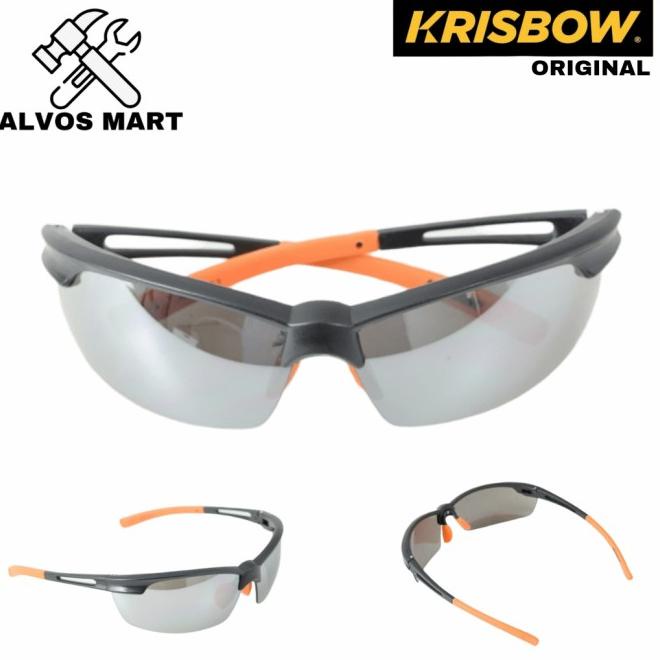 KACAMATA SAFETY KRISBOW NOSEPAD LENSA PERAK/SILVER || SAFETY GLASSES
