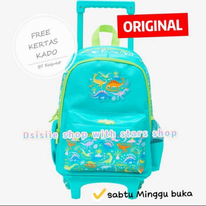 Smiggle Bag Trolley Dinosaurs Original / Tas Koper Anak new