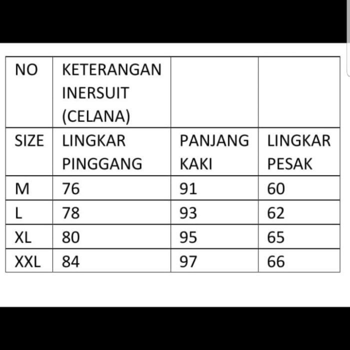 Alpin Innersuit Inner Suit Daleman Wearpack Hitam M L XL XXL