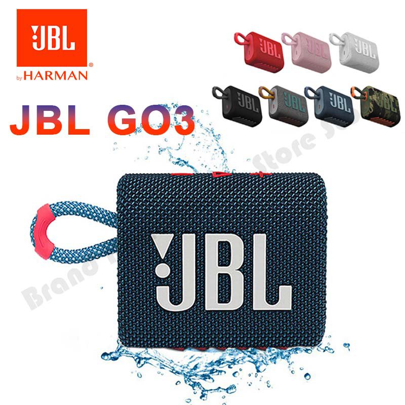 JBL Speaker Bluetooth Portabel, Pengeras Suara Subwoofer Mini Nirkabel Mode Suara Stereo JBL GO3 Asl