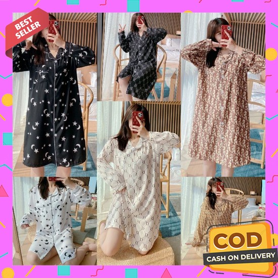 Daster Viral Kekinian Hamil Santai Rumahan Homidres Adem Sehari Hari B Dress Kemeja Sifon Import /