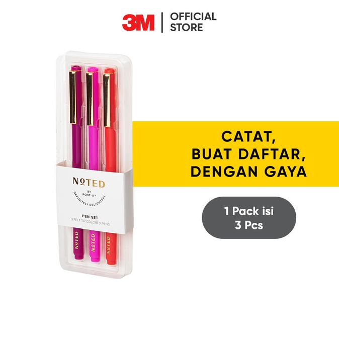 

3M Noted By Post-It Pens Pinks Pulpen Merah Muda Ntd-Pen3-Pk (Isi 3)