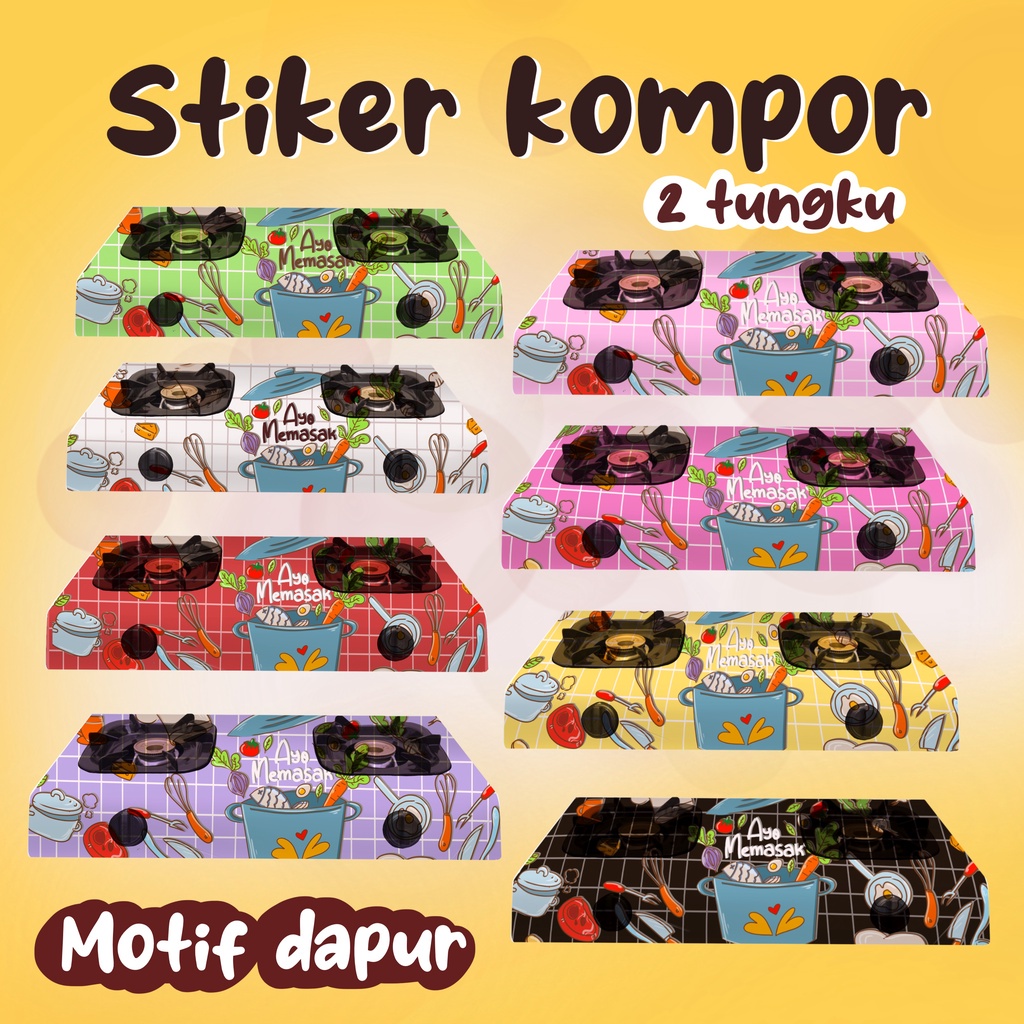 Stiker Sticker Setiker Kompor 2 Mata Tungku Motif memasak aestetik