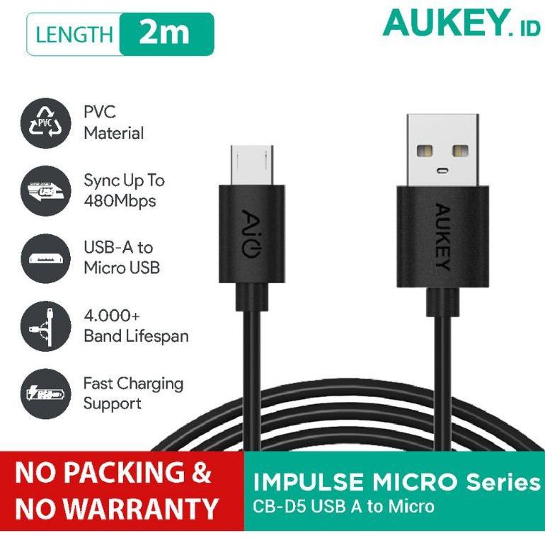 Viral Aukey Micro Usb 2M / Kabel Data Charger Micro Usb 2M Aukey Original / Xiaomi Oppo Vivo Samsung