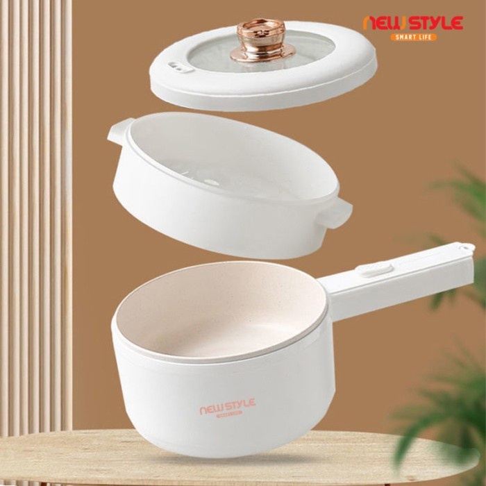 Newstyle Panci Listrik Y25 Panci Elektrik Lapisan Keramik Anti Lengke