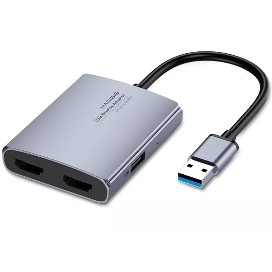 Hagibis USB 3.0 to Dual HDMI-Compatible Adapter Triple display Video