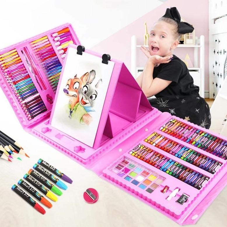 

Crayon Mewarnai Anak Set Menggambar Melukis Cat Air 208 pcs & 150 pcs