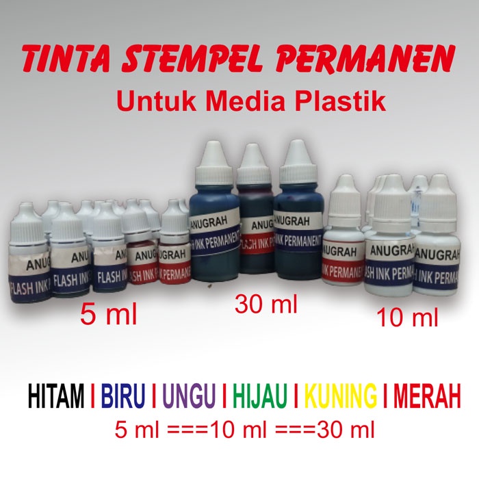 

tinta stempel media plastik kaca flash permanen