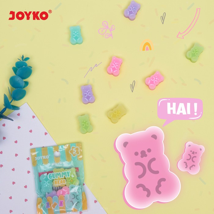 

Penghapus Eraser Joyko Ert-136 Gummy Bear 1 Pack 5 Pcs
