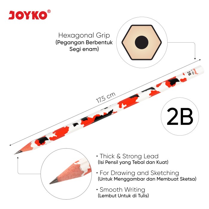 

Pencil / Pensil Joyko P-101 / 2B / Animal Kingdom 2 / 1 Box 12 Pcs