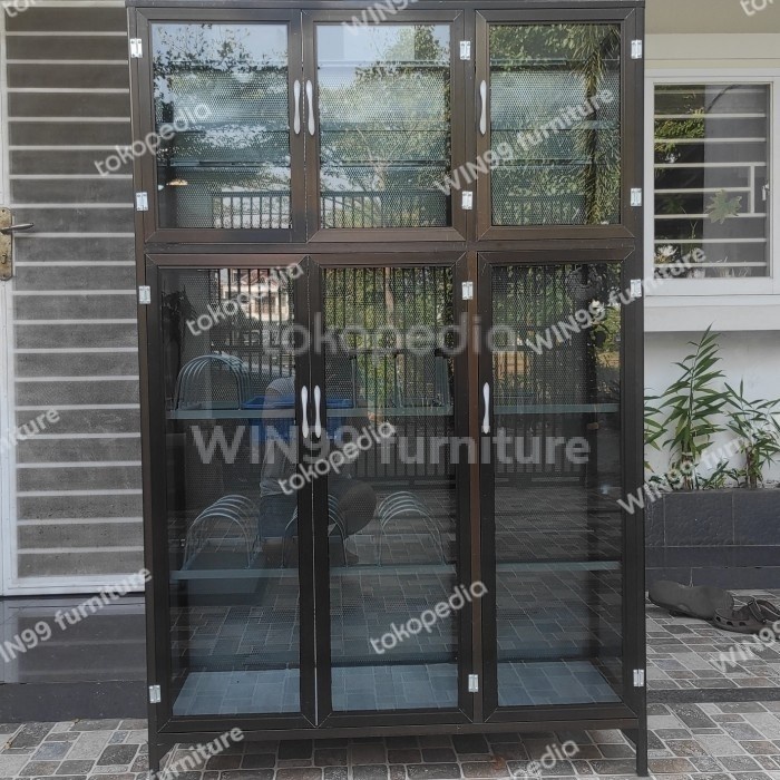 RAK PIRING ALUMINIUM TEBAL/RAK PIRING 3 PINTU/LEMARI PIRING 3 PINTU.