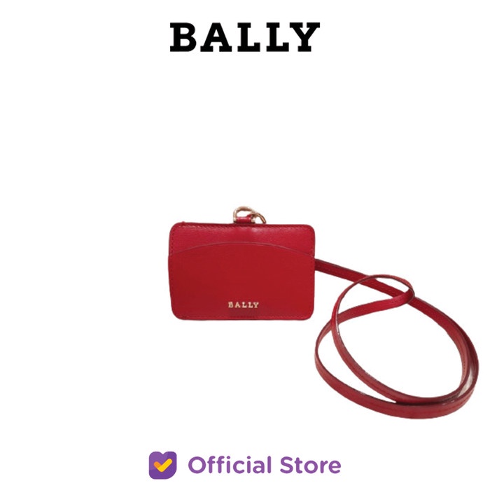 

Terlaris Bally Lanyard Lilly Leather Id Holder - Red