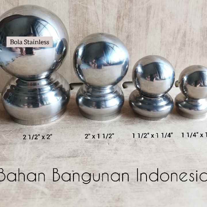 ➡Sale☍ 0QB0O Bola Mahkota 2 1/2 x 2" - ORNAMEN AKSESORIES PAGAR STAINLESS C54 Ready